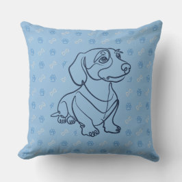 Dachshund decoratieve lijn kunstpatroon kussen