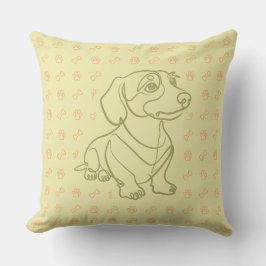 Dachshund decoratieve lijn kunstpatroon kussen