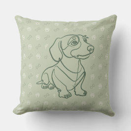 Dachshund decoratieve lijn kunstpatroon kussen