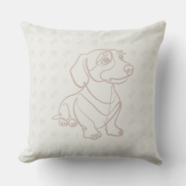 Dachshund decoratieve lijn kunstpatroon kussen