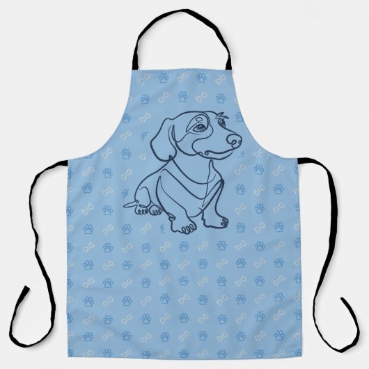 Dachshund decoratieve lijn kunstpatroon schort (Voorkant)