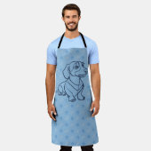 Dachshund decoratieve lijn kunstpatroon schort (Gedragen)