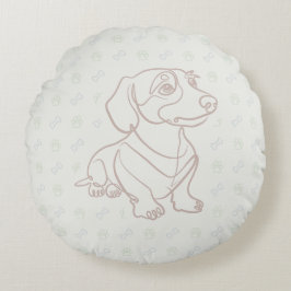 Dachshund decoratieve lijnkunst patroon rond kussen