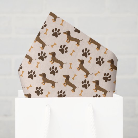 Dachshund Decoupage Papier, Weense Hond Tissuepapier (Cadeauzakje)