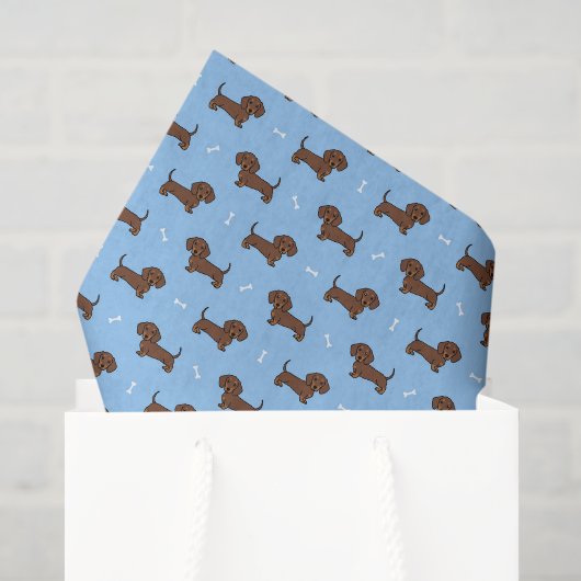 Dachshund Découpage Papier, Weiner Hond Tissuepapier (Cadeauzakje)