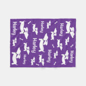 Dachshund Deken Paars Gepersonaliseerd Doxie Moede (Voorkant (Horizontaal))