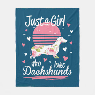 Dachshund Design, gewoon een meisje dat van Dachsh Fleece Deken