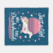 Dachshund Design, gewoon een meisje dat van Dachsh Fleece Deken (Voorkant (Horizontaal))