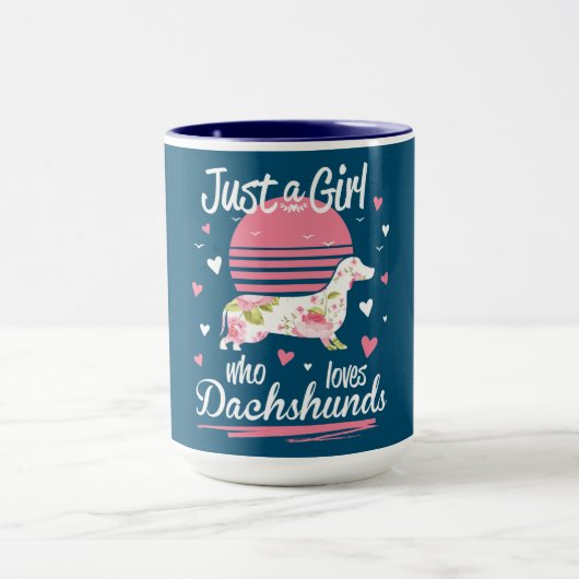 Dachshund Design, gewoon een meisje dat van Dachsh Mok (Midden)