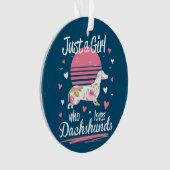 Dachshund Design, gewoon een meisje dat van Dachsh Ornament (voorkant)