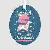 Dachshund Design, gewoon een meisje dat van Dachsh Ornament (voorkant)