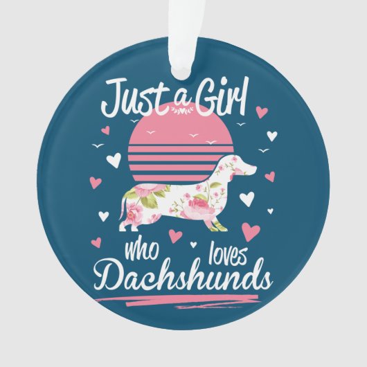 Dachshund Design, gewoon een meisje dat van Dachsh Ornament (voorkant)