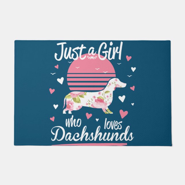 Dachshund Design, Just A Girl Who Loves Dachshunds Deurmat (Voorkant)