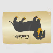 Dachshund Design Persoonlijk Golfhanddoek (Horizontaal)