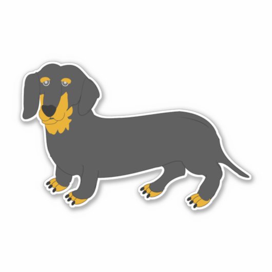 Dachshund Design Sticker (Voorkant)