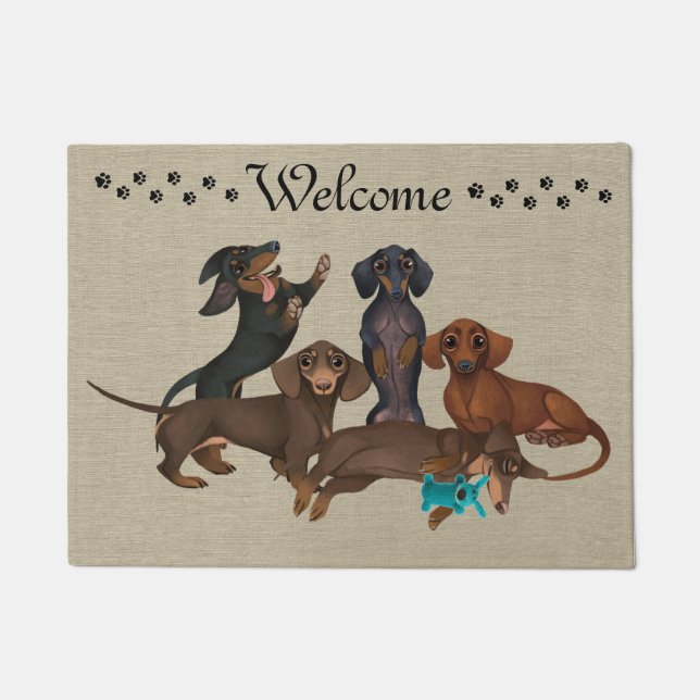 Dachshund Deurdeur Welkom Mat New Home Decor (Voorkant)