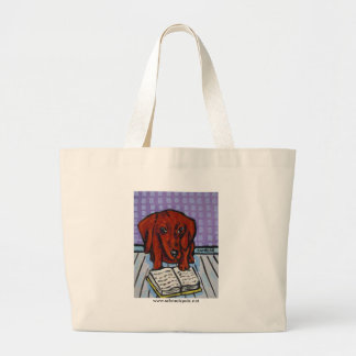 Dachshund die een boek leest grote tote bag