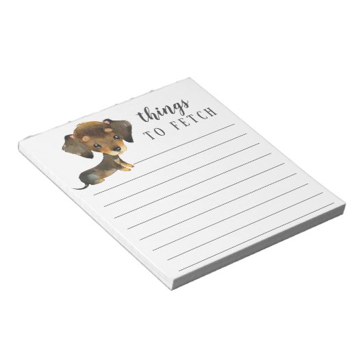 Dachshund Dingen naar Fetch Notitieblok (Schuin)