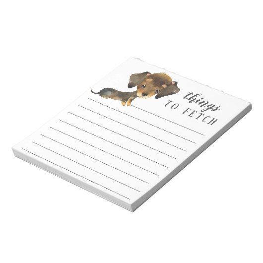 Dachshund Dingen naar Fetch Notitieblok (Linkerzijde)
