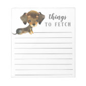 Dachshund Dingen naar Fetch Notitieblok (Voorkant)