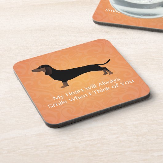 Dachshund - Dinking van uw ontwerp Bier Onderzetter (Linkerzijde)