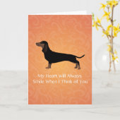 Dachshund - Dinking van uw ontwerp Kaart (Gele Bloem)