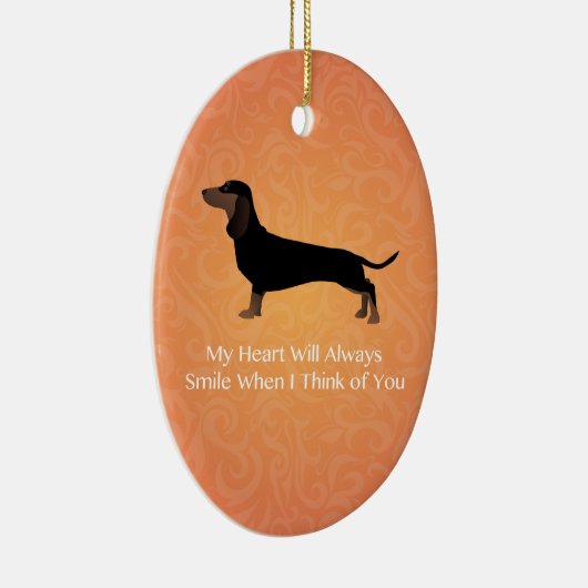 Dachshund - Dinking van uw ontwerp Keramisch Ornament (Rechts)