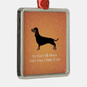 Dachshund - Dinking van uw ontwerp Metalen Ornament (Rechts)