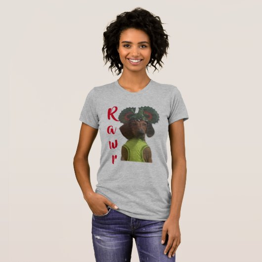 Dachshund Dinosaur T-shirt (Voorkant volledig)
