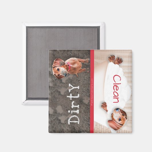 Dachshund Dishwasmachine Magnet Dirty Doxie Clean (Voorkant / Achterkant)
