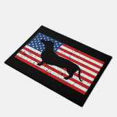 Dachshund Distress American Flag Deurmat (Schuin)