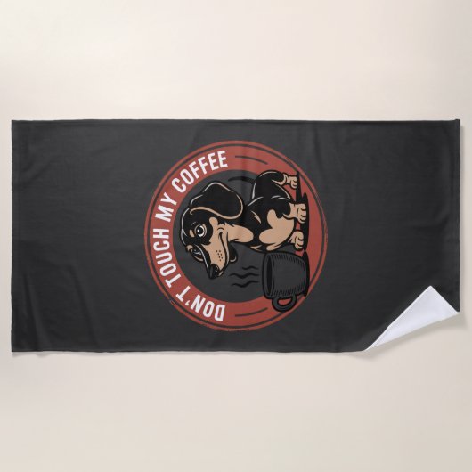 Dachshund Do Not Touch My Coffee Strandlaken (Voorkant)