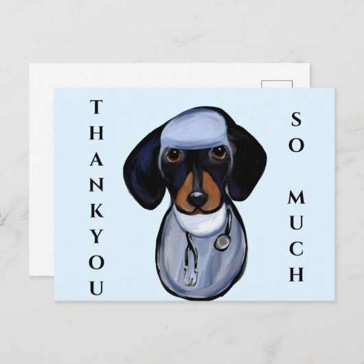 DACHSHUND DOCTOR BRIEFKAART (Voorkant / Achterkant)