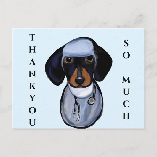 DACHSHUND DOCTOR BRIEFKAART (Voorkant)