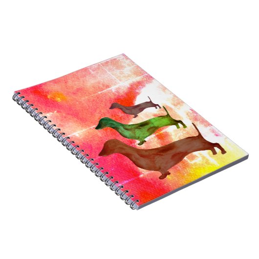 Dachshund Dog Abstract Art Illustratie Notitieboek (Rechterzijde)