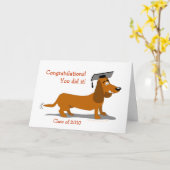  Dachshund Dog Afstuderen Sjabloon (Gele Bloem)