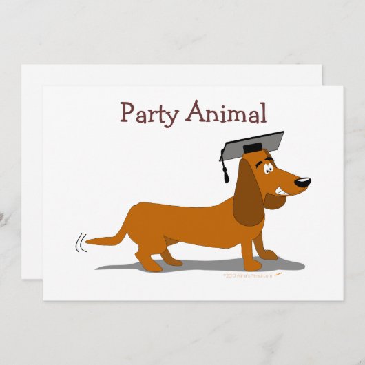 Dachshund Dog Afstuderen Sjabloon (Voorkant / Achterkant)