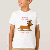  Dachshund Dog Afstuderen Sjabloon T-shirt (Voorkant)