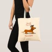  Dachshund Dog Afstuderen Sjabloon Tote Bag (Voorkant (product))