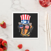 Dachshund Dog American Flag Pet Glasses Servet (Insitu)