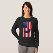  Dachshund Dog Amerikaanse vlag Patriotic Dog T-shirt (Voorkant volledig)