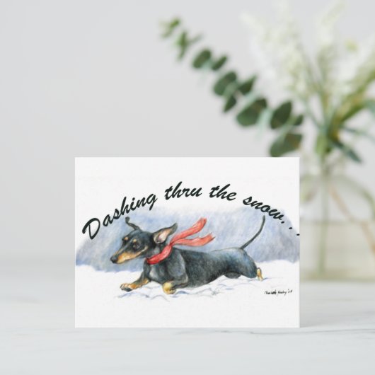 Dachshund Dog Art Briefkaart (Staand voorkant)