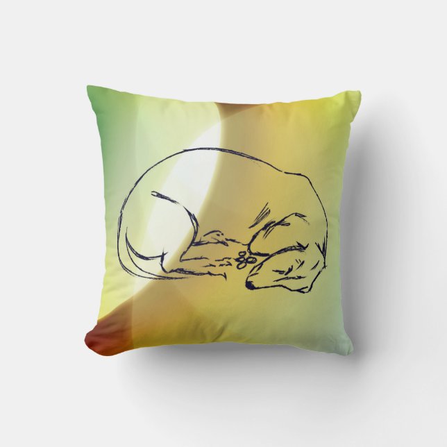 Dachshund Dog Art Cushion Kussen (Voorkant)