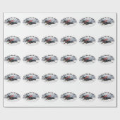 Dachshund Dog Art-kerstinpakpapier Cadeaupapier (Vlak)