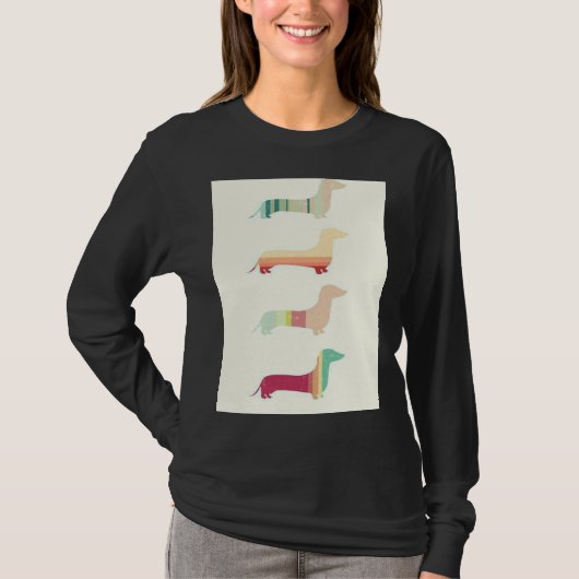 Dachshund Dog Art Popart T-shirt (Voorkant)