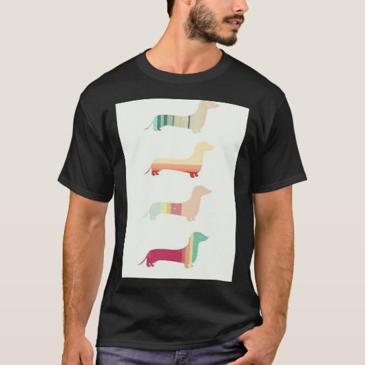 Dachshund Dog Art Popart T-shirt (Voorkant)