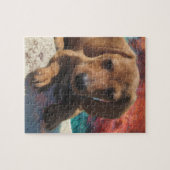 Dachshund - Dog Art - Schilderen - Pet Portret Legpuzzel (Horizontaal)