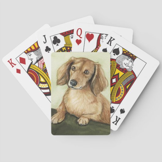 Dachshund Dog Art-speelkaarten Pokerkaarten (Achterkant)