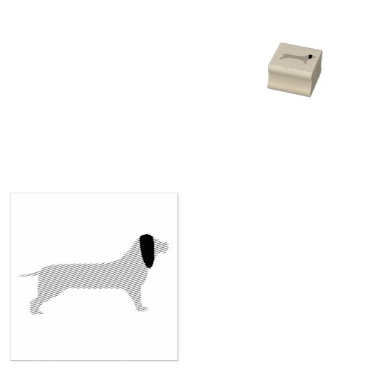 Dachshund Dog Art Stamp Rubberstempel (Gestempeld)