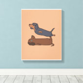 Dachshund Dog Art | Startdecor Canvas Afdruk (Insitu (Houten vloer))